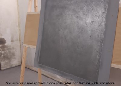 zinc sample panel applied in one coat