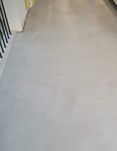 Colour is concrete finished with satin sealer.